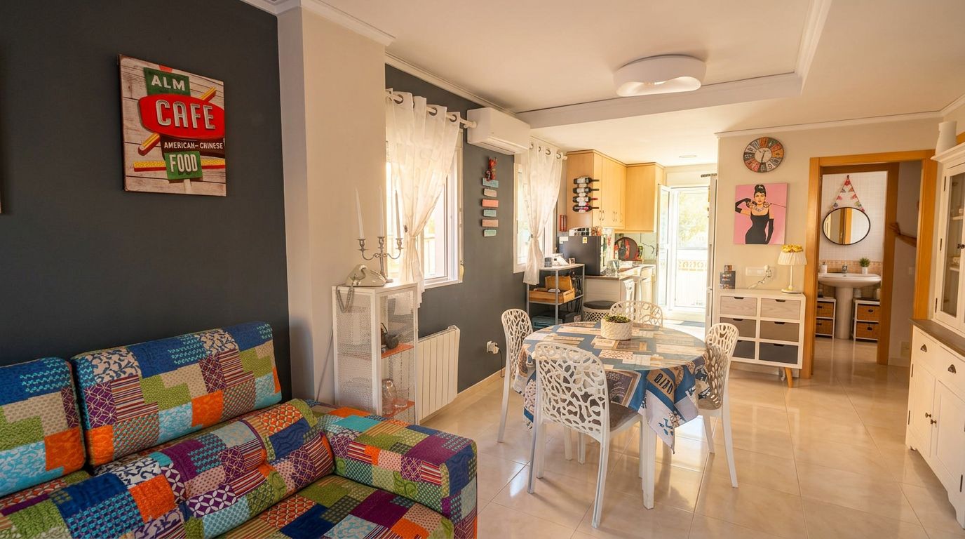 Single-family house in El Verger with a communal pool, garden, and plenty of light.