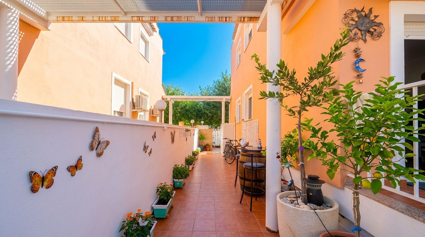Single-family house in El Verger with a communal pool, garden, and plenty of light.