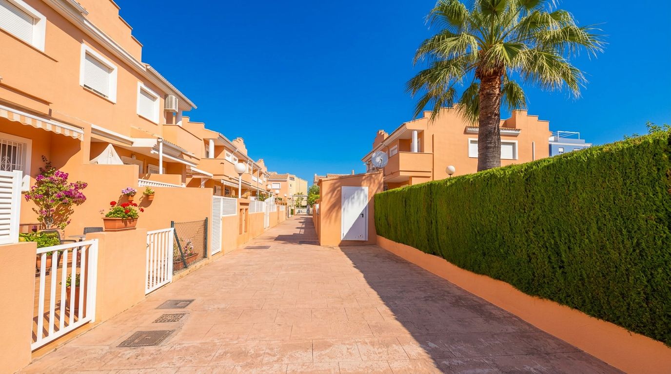 Single-family house in El Verger with a communal pool, garden, and plenty of light.